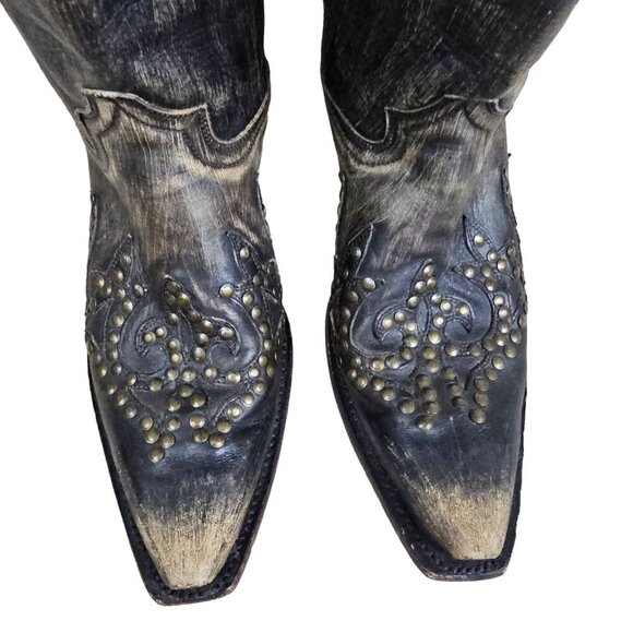 Stetson Black and Brown Heeled Boots - Picture 5 of 12